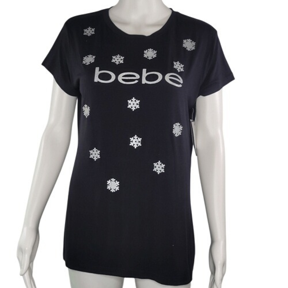 bebe Black with‎ Sparkling Flakes T-Shirt